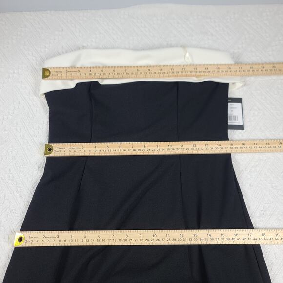 Marina Elegant Sleeveless Strapless black & white maxi formal dress Minimalistic - Picture 8 of 12